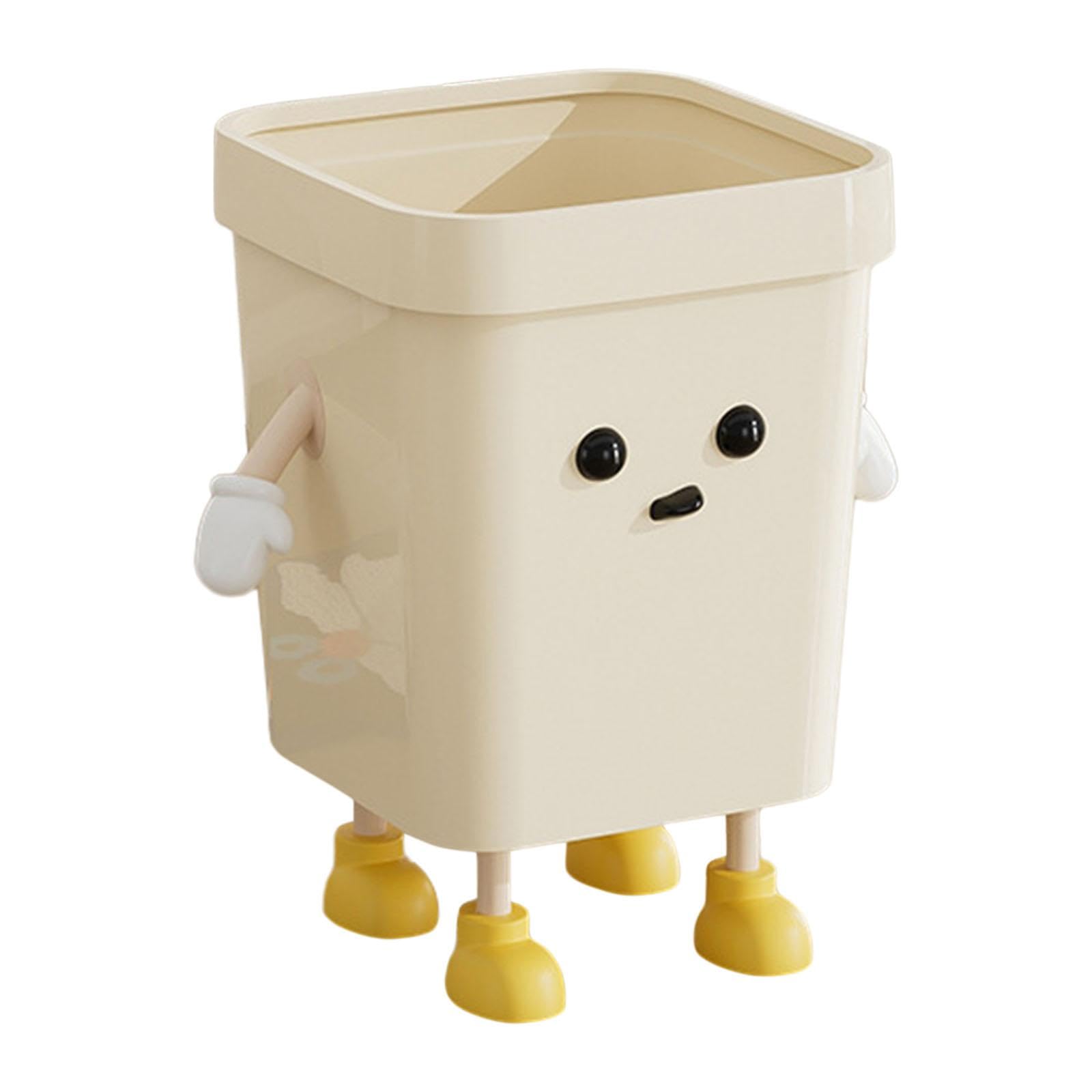 Creative Waste Bin, Niedlicher Cartoon Mülleimer mit offenem Deckel, Multifunktionaler Mülleimer für Büro, Schlafsaal, Wohnzimmer, Mittelgroß stehend stil b
