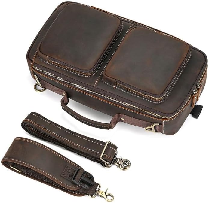 Large Capacity Chest Bag Single Shoulder Men's Cross body Genuine Leather Travel