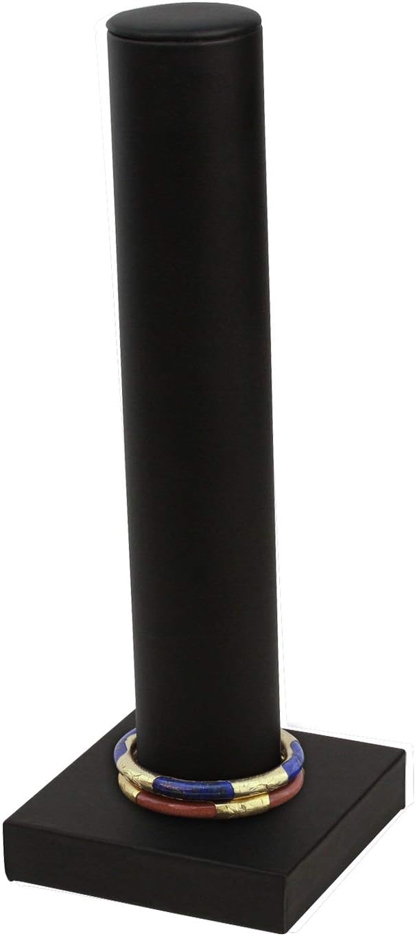 White Leatherette Bracelet, Stretchie, Bangle, Watch Jewelry Display Tower