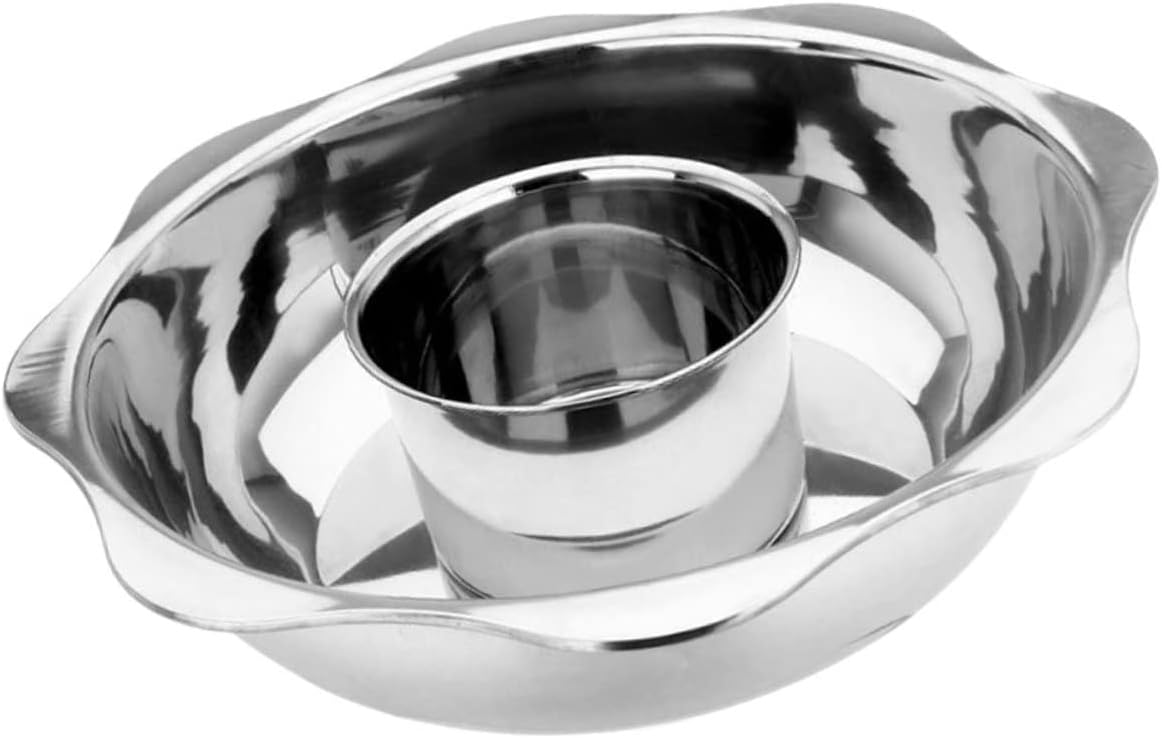 MAGICLULU Double Flavor Hot Pot Stainless Steel Cooking Pot Divided Chinese Style Easy to Clean Kettle Thermometer Included