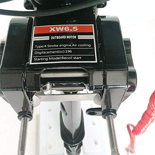 HYYKJ Outboard Motor Boat Engine 6.5 HP 4 Stroke 196CC Outboard Motor Marine Inflatable Fishing Boat Engine with CDI Water Air Cooling System 25\'\' Shaft (6.5 HP 4 Stroke 196CC 25\'\' Shaft)