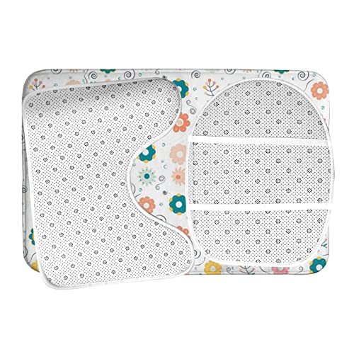 UBINYSS Badematte + Konturmatte + Toilettendeckelbezug, Süße kleine Blume 3 Stück Badematte Set, mit rutschfester Klebeunterseite – Bild 7