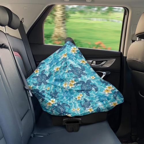 Image of Car Seat Cover Baby, Sea Turtle, car seat Cover for Baby carseat