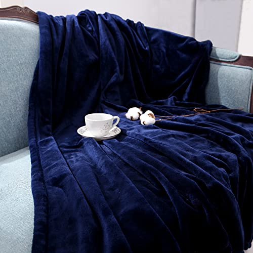 Wontex Throw Blanket Navy Twin Size 60X80 Inch For Couch Bed Soft Thermal Blanket For Winter All Seasons #TOP3