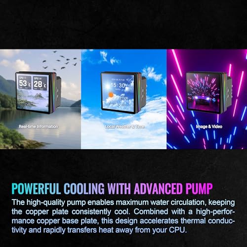 Image of Thermaltake TH360 V3 Ultra ARGB CPU Liquid Cooler; Intel /AMD; 1x360mm 500~2500rpm Single Frame ARGB Fan; 3.95 inch TFT 720x720p LCD; Rotatable Pump Head; TT LCD Screen Control; Black; CL-W474-PL12SW-A