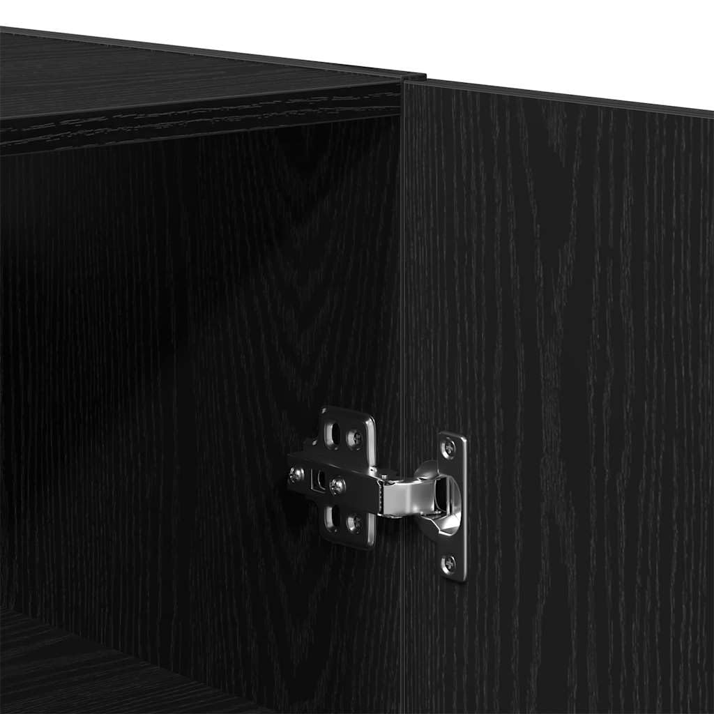 vidaXL Mobile a Muro Rovere Nero 60 x 31 x 60 cm Legno Multistrato, Soggiorno, Mobile Rettangolare, Moderno, Spazio per Riporre, Stile Chic, Salvaspazio, Design Elegante