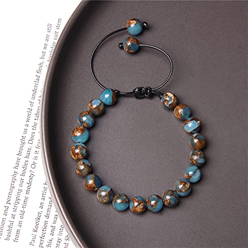 Bracelet jaspe multicolore 8mm réglable fini les bijoux trop grands - 6
