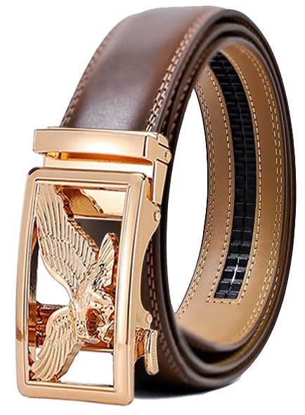 Image of WildHorn Men's Genuine Leather Belt for Men| Premium Auto-Lock Buckle | Adjustable up to 48 inch | Formal & Casual Wear | Micro-Adjust Fit | Stylish Gift Box Included