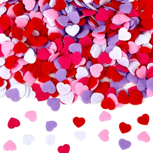 Image of MARFOREVER Valentine's Day Felt Hearts Confetti Heart Decorations Confetti | Valentine Foam Confetti, Romantic Heart Shape Sprinkles Scatter, for Wedding Valentines Mothers Day Party Supplies DIY Crafts