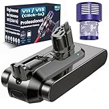 Batería de Repuesto Compatible con Dyson V11 Click-in, Ecovoltix Batería para V11, V15, SV15, SV16, SV22 y SV28 Aspiradoras (no Apta para el Modelo atornillable) con Filtro