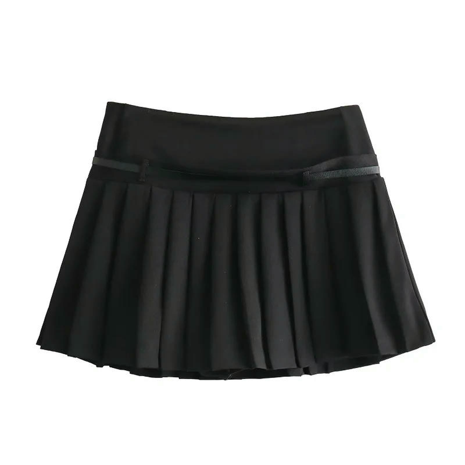 Spódnica damska, mini spódnica, z zamkiem błyskawicznym, plisowana spódnica na lato, z paskiem, modna, luźna, elegancka, do biura