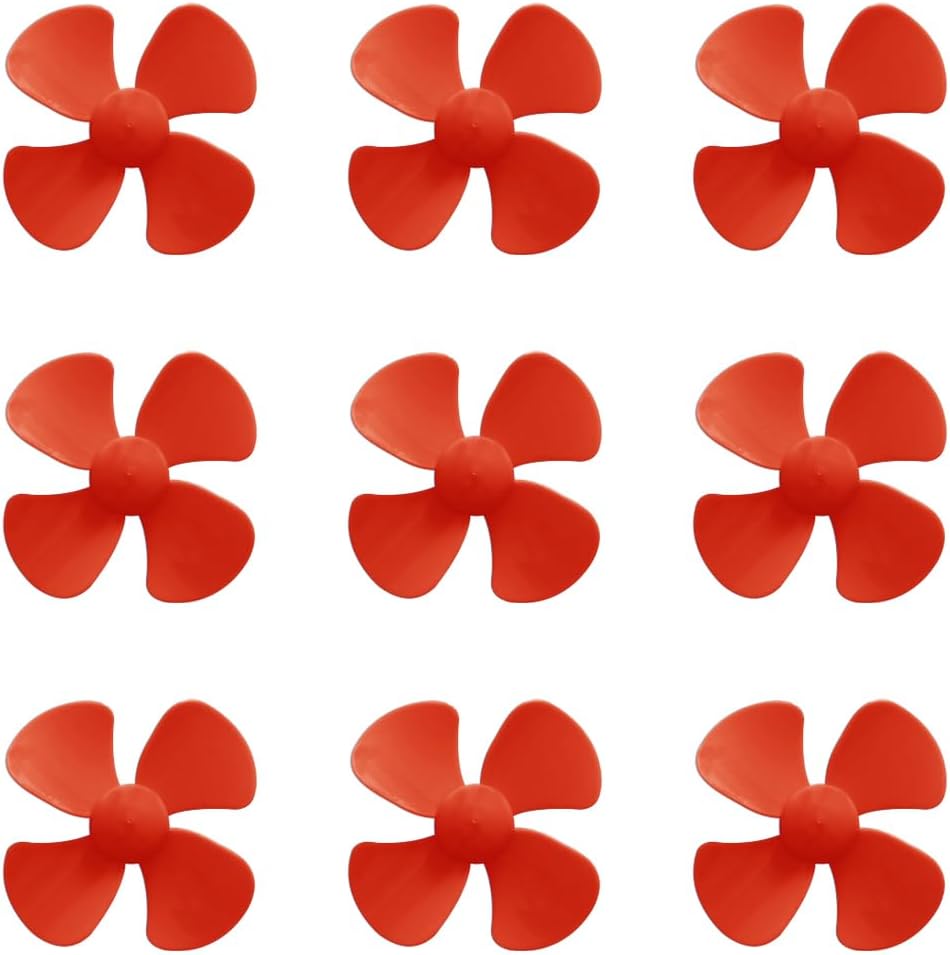 30PCS Motor Propellers 2mm Shaft Propellers with 4-Vanes 50mm Fan Shape Propellers for Motor RC Boat Ship RC Airplane DIY Model Toy Part (Red)