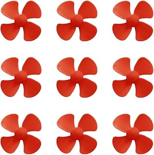 30PCS Motor Propellers 2mm Shaft Propellers with 4-Vanes 50mm Fan Shape Propellers for Motor RC Boat Ship RC Airplane DIY Model Toy Part (Red)