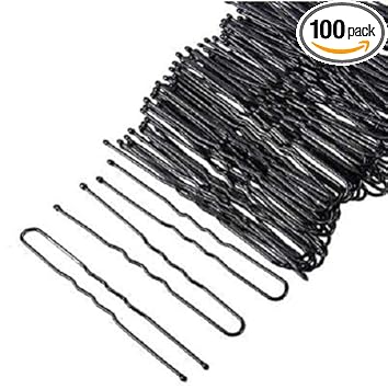 ZUPEYA Set Of 100 Hair Pins, U-Shaped Hairpins, Bun Bobby Pins, Hair Clips for Updo Hairstyles, Hair Styling Accessories, Black, 2 Inches