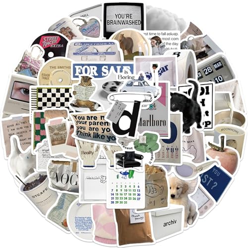GGTTNRT 57Pcs Laptop Stickers Scrapbook Stickers, Stickers Aesthetic Personalized Cute Vintage Sticker