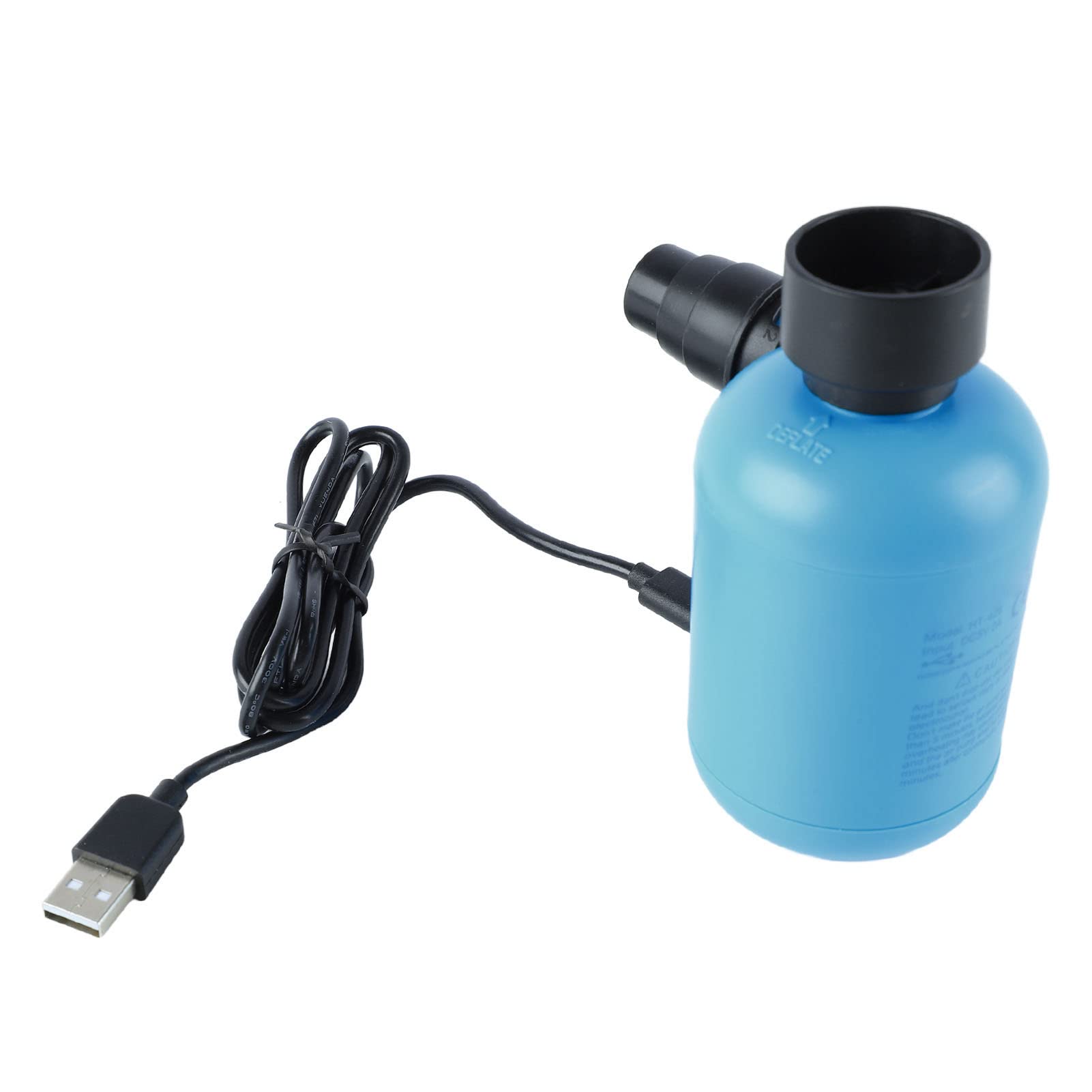 USB Rechargeable Electric Air Pump Portable Blue Inflator Deflator Pump - Multiple Power Options