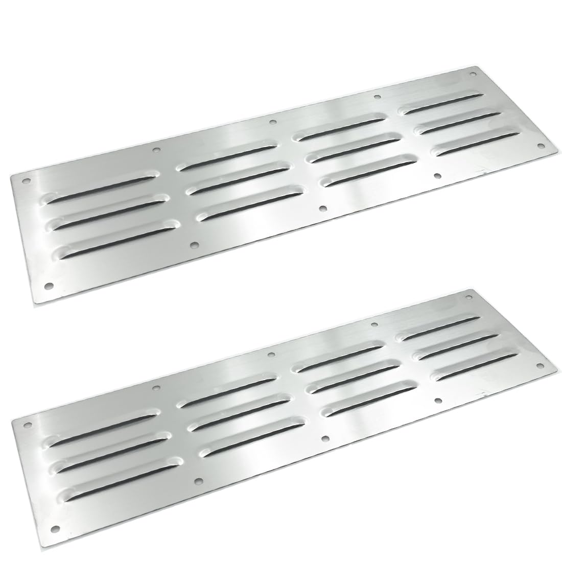 Panneau d'aération en acier inoxydable 38x11cm pour barbecue et cuisine d'été x2