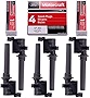 MAS Set of 6 Ignition Coil & 6 Motorcraft Platinum Spark Plugs AGSF32PM SP493 Compatible with Ford Mazda Tribute Mercury 3.0 V6 DG513 DG500 C1458 FD502 UF406 C1387 FD495