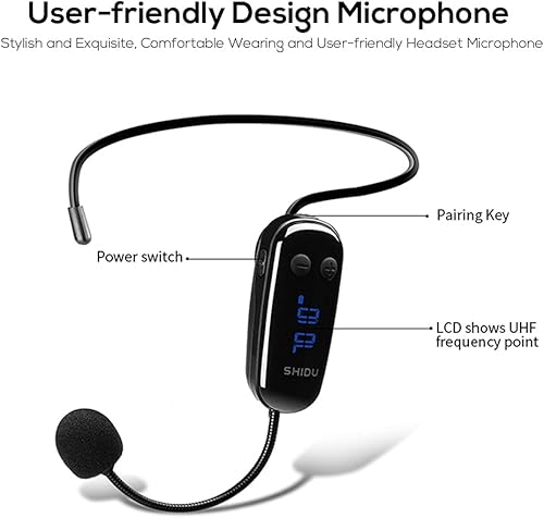 Miniatura 6 de SHIDU Amplificador de voz inalámbrico S615, mini amplificador portátil de 10 W con conectividad AUX, recargable para profesores, guías turísticos,