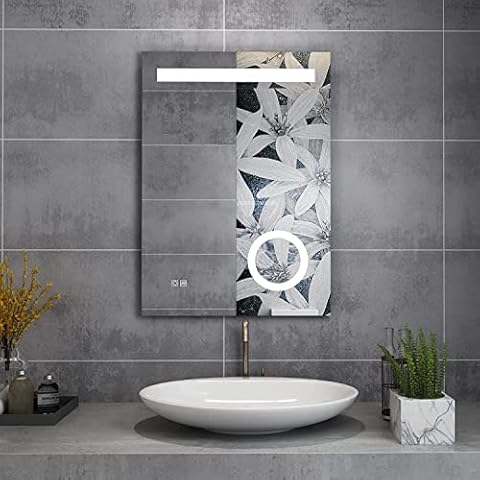 MIQU Badezimmerspiegel mit LED-Beleuchtung, 500x700 mm Cover