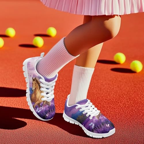 Forchrinse Girls Sneakers Breathable Lace Up Walking Shoes Lightweight Slip on Running Tennis Shoes4