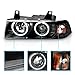 AmeriLite for 1992-1999 BMW 3 Series E36 2-Door Trims 1pc LED Halos Black Projector Headlights Pair - Passenger and Driver Side