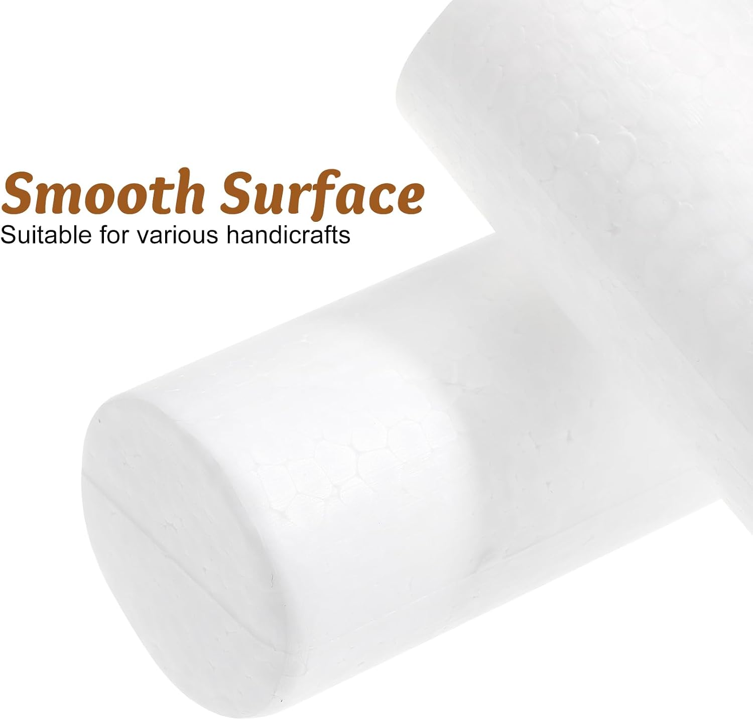 6Pcs 5 Inch Foam Cylinders for Crafts, Foam Tube Rods White Polystyrene Cylinder for Modeling Flower Arrangements