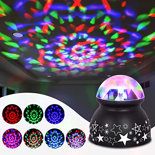 Preisvergleich Produktbild sanlinkee Nachtlicht Projektor LED Lampe, Wasserwelle Projektionslampe Stimmungslicht Kinder 7 Beleuchtungsmodi Deckenwand Nachtlichtlampe Perfekt für Baby Kinder Kinderzimmer Schlafzimmer Wohnkultur