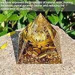 Hopeseed Orgone Pyramid Flower of Life Orgonite Money Healing Crystals Pyramid for Positive Energy with Tiger's Eye Stones and Luck White Crystal That Promotes Wealth, Prosperity and attracts Success - Image 3