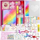 2-Pack DIY Journal Kit for Girls, Journal Set with Stickers, Birthday Gifts for Teen Girls, Decorate Your Planner/Organizer, Journaling Arts Craft Kit, Ideal Gifts for 8 9 10 11 12 13 14 Year Old Girl