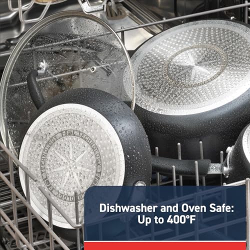 Image of T-Fal Experience Non Stick Fry Pan Set 3 Piece, 8, 10.25, 12 Inch Induction Oven Broiler Safe 400F, Cookware, Kitchen Cooking Set, Pots and Pans, Skillets, Frying Pans, Dining, Dishwasher Safe, Black
