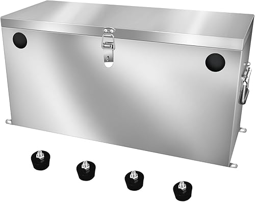 Caja de batería de 12 V para cocheRVmarina, kit de reubicación de batería de acero inoxidable para remolque, barco, motor de arrastre, kayak (caja