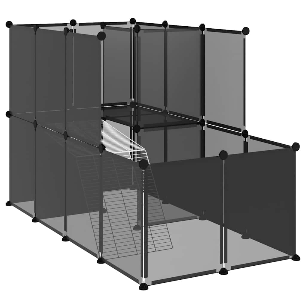 Klatka Małe Zwierzę Czarna 142x74x93 cm PP i Stal