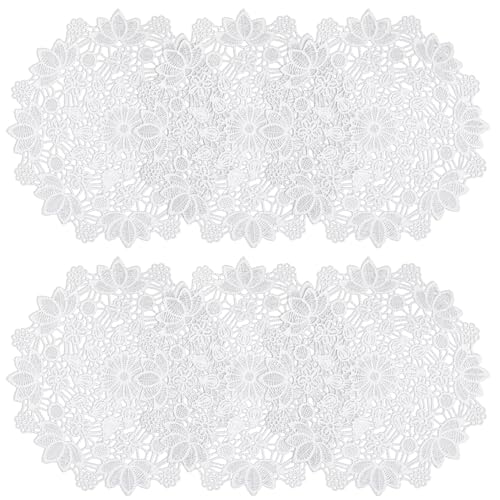 Jeffdad 6 Stück Kleine Handgehäkelte Deckchen, 6 Zoll Runde Spitze...