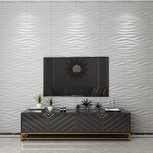 Image of Art3d 19.7 inch x 19.7 inch (Pack Of 12) Wall Panel Wavy, White