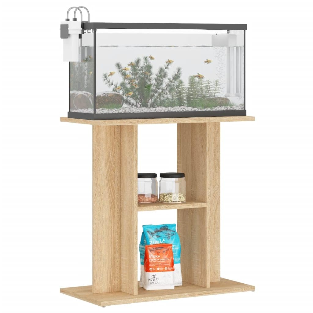 Aquariumständer Sonoma-Eiche 60x30x60 cm Holzwerkstoff Möbelgestell für Aquarien, Terrarien und Wasserpflanzen, eleganter Unterschrank mit Stauraum für Wohnzimmer, Büro oder Flur