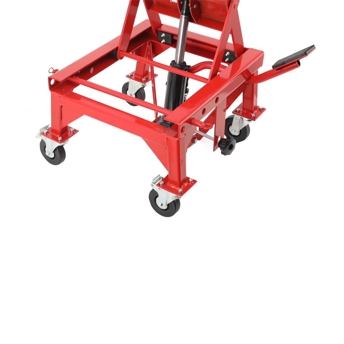 Ponte Sollevatore Moto con capacità 200 kg, Sollevamento da 350 a 905 mm, Cavalletto Idraulico Alzamoto per Moto da Cross, Stabilità e Sicurezza Garantita