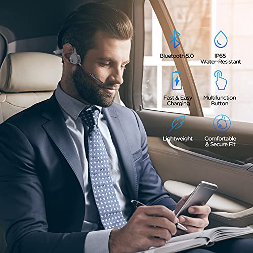 Vidonn Bone Conduction Headphones With Mic, Bluetooth Headset With Noise-Canceling Boom, Open-Ear Headphones For Home Office Education Business Trucker Online Teaching/Learning #TOP1