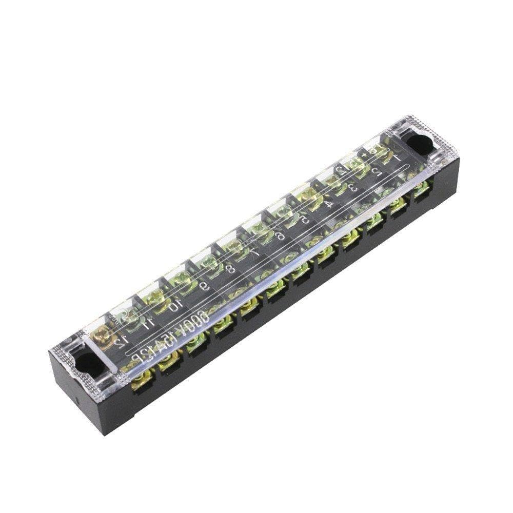 15A 600V Dual Row Barrier Screw Terminal Block Wire Connector TB Series 12 Positions Ways Factory TB-1512