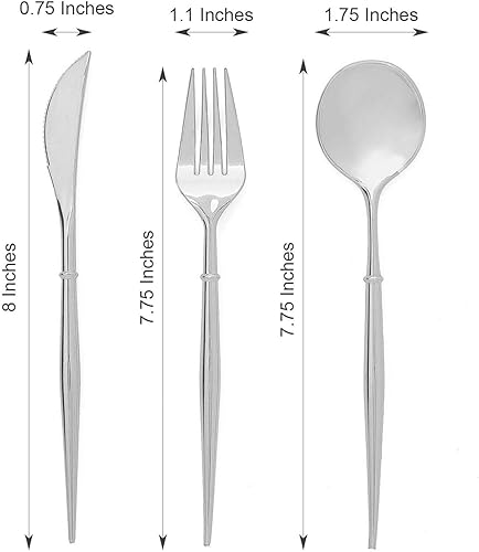 Vista 20 de Efavormart - Juego de cubiertos de plástico resistente de 8 pulgadas, cubiertos de plástico con mango rojo Dorado/Rojo