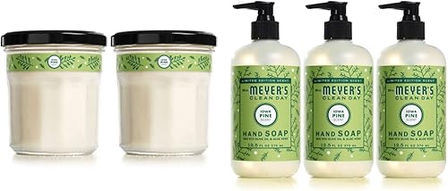 Mrs. Meyer's - Vela de aromaterapia de soja, 7.2 onzas, paquete de 2 y fabricada con aceites esenciales, fórmula biodegradable, edición limitada,