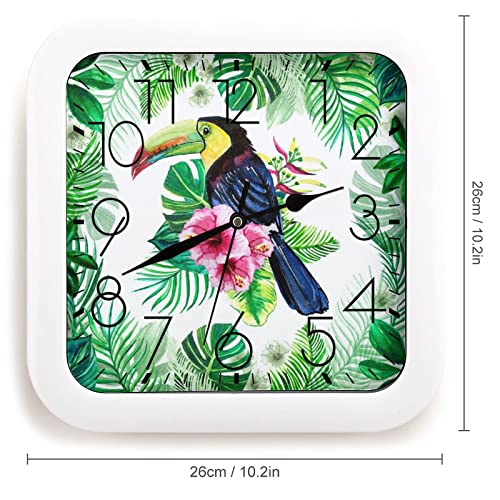 Pendule murale silencieuse moderne fleur d'oiseau horloge décorative 26cm