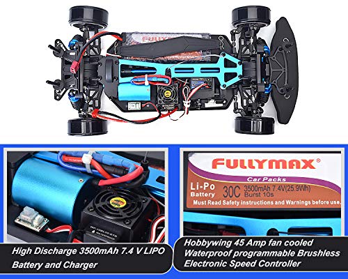 Hsp Rc Car 1/10 Scale 4Wd Offroad Rc Drift Car Electronic Monster Truck 4X4 Vehicle Toys Brushless Motor High Speed 60Km/H Rtr Hobby Remote Control Car, 2022 Upgraded Car Shell With Extra 4Drift Tires #TOP4