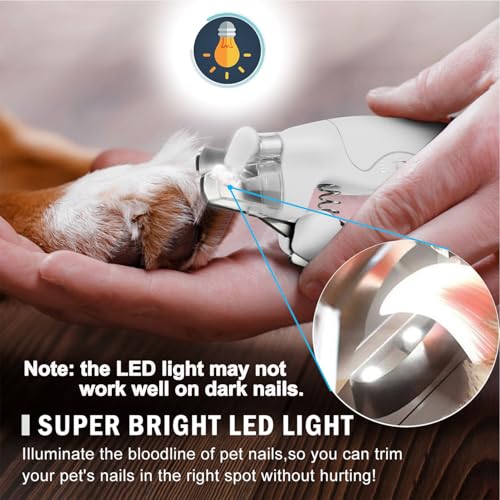 Haustier Nagelknipser mit LED-Licht, hunde krallenschere Krallenschneider, Nagelfeile Krallenpflege für Mittlere & Kleine Hunde und Katzen, Professionelle Nagelschneider Scharfe Klinge Sicheres