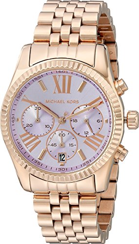 �}�C�P���R�[�X Michael Kors Lexington Rose Gold Stainless Steel Women's Watch w Lavender Dial Chronograph and Date Window MK6207 ���� ���f�B