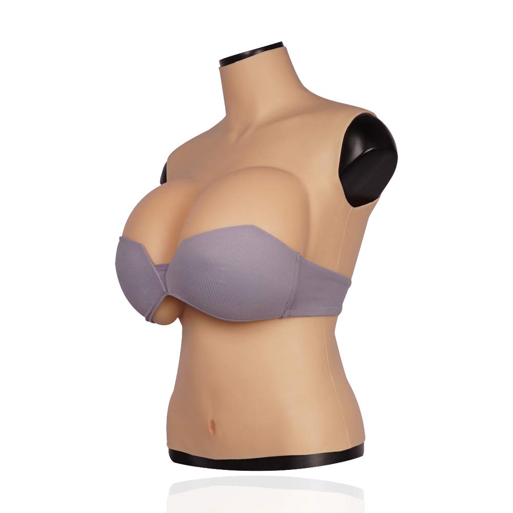 SALANE Half-body Silicone Breast Plates C-G Cup Drag Queen Breastplate for Crossdressers Transgender Breast Forms
