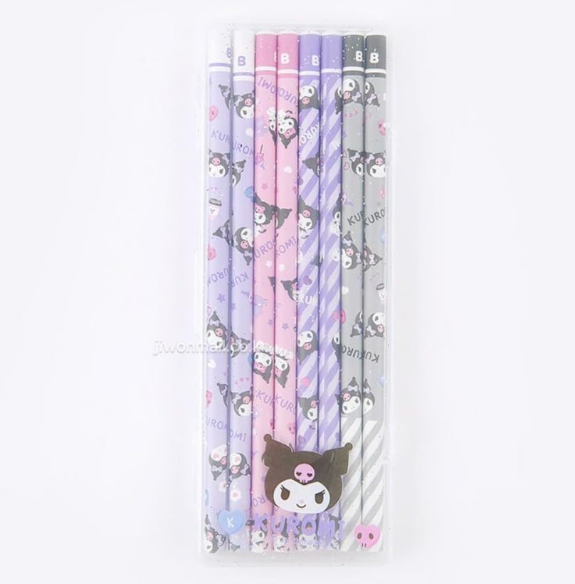 Crayons Kuromi kawaii lot de 8, cadeau idéal enfants