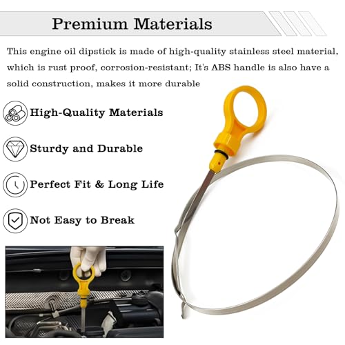 Image of 917-008 Oil Dipstick Indicator, Compatible with Nissan Sentra 1.8L 2000-2006 Engine Oil Fluid Level Dip Stick Replace 11140-4Z00J