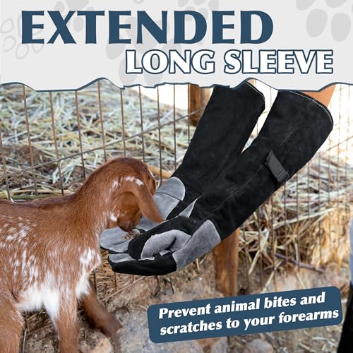 Image of HANDLANDY Animal Handling Gloves, Bite-Proof, Scratch-Resistant, Pet Gloves for Dogs, Cats, Falconry, Gardening