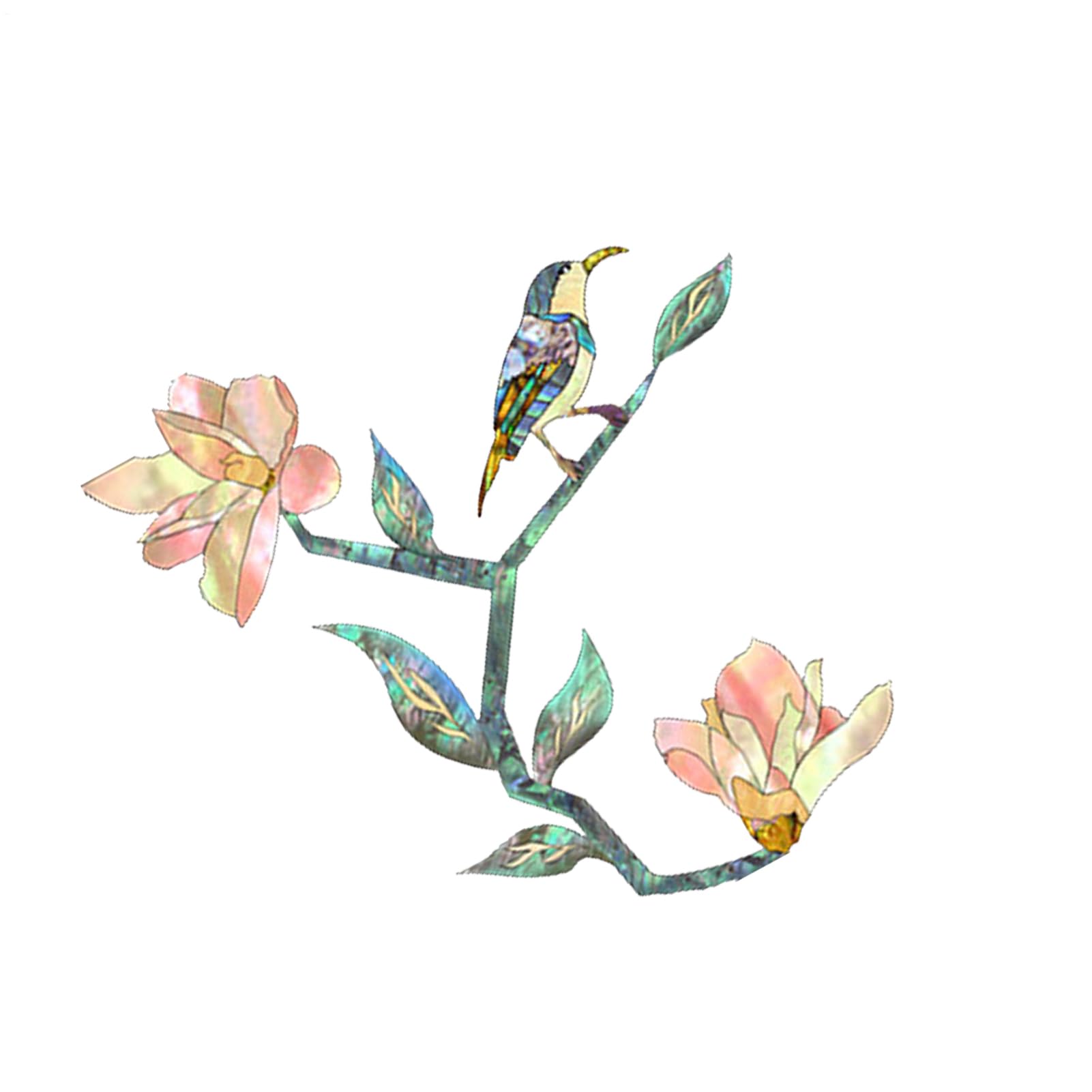 Adesivo per chitarra, intarsio con rosa magnolia in PVC, intarsio per paletta di chitarra, decorazioni per strumenti musicali, adesivi rimovibili con rosa per chitarre e bassi